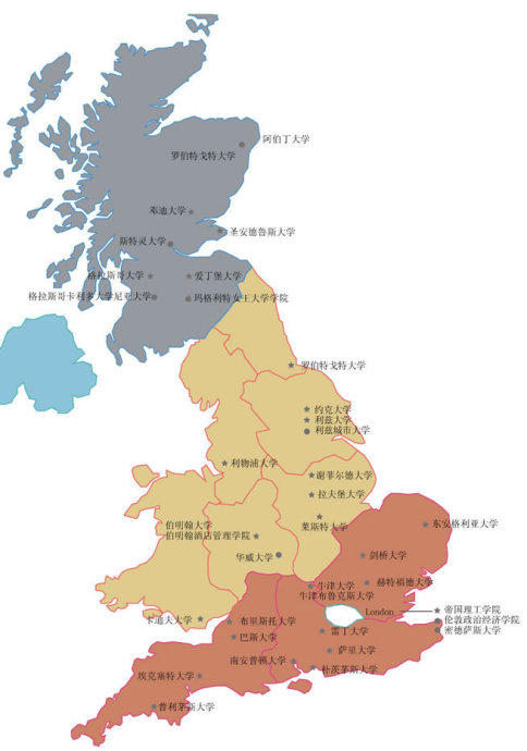 英国大学地图分布图片